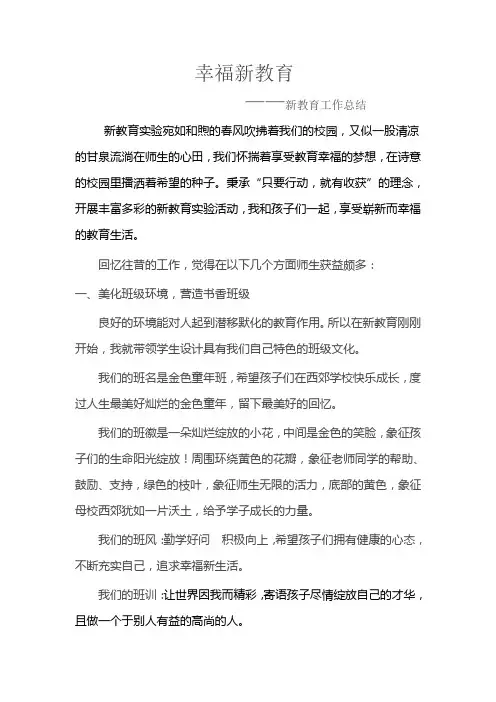 新教育总结