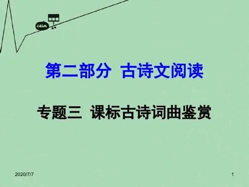 【湖南中考面对面】中考语文 第二部分 古诗文阅读 专题3 课标古诗词曲鉴赏复习课件 新人教版