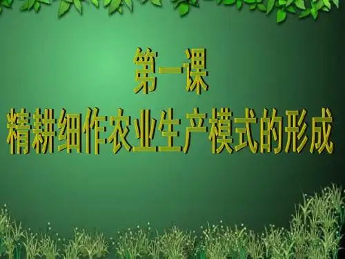第1课 精耕细作农业生产模式的形成
