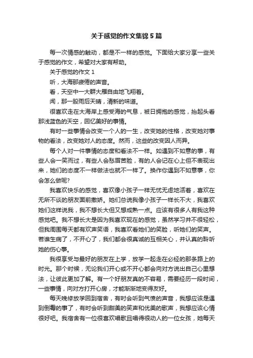 关于感觉的作文集锦5篇