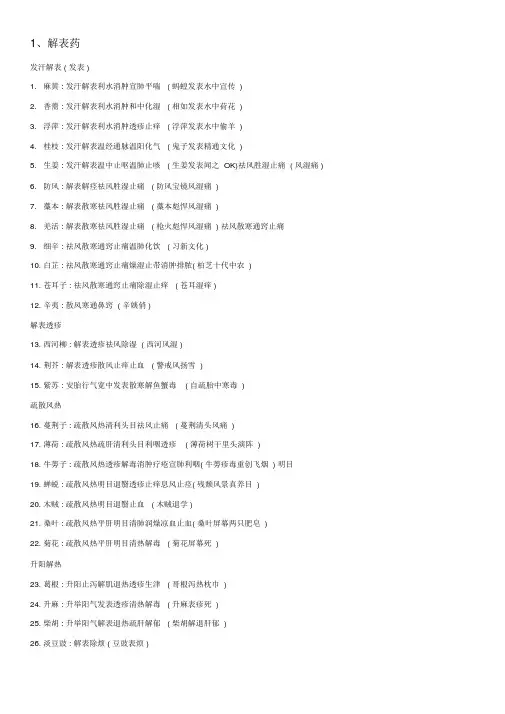 执业药师考试中药学常用单味中药记忆口诀