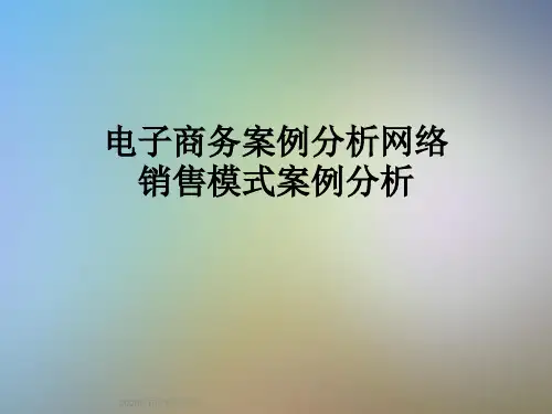 电子商务案例分析网络销售模式案例分析