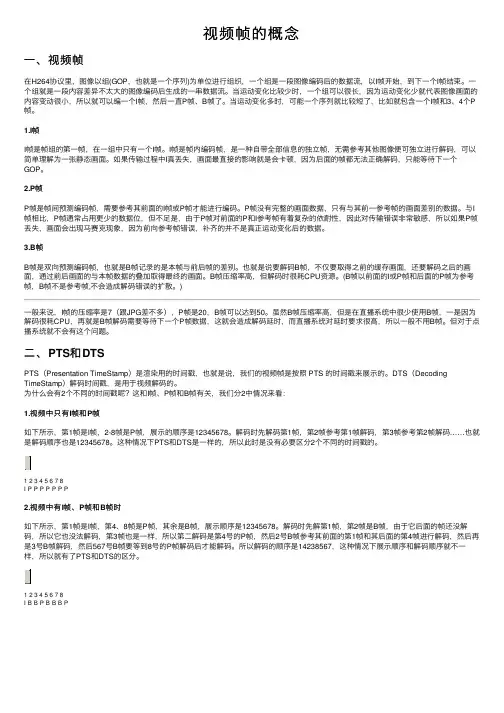 视频帧的概念