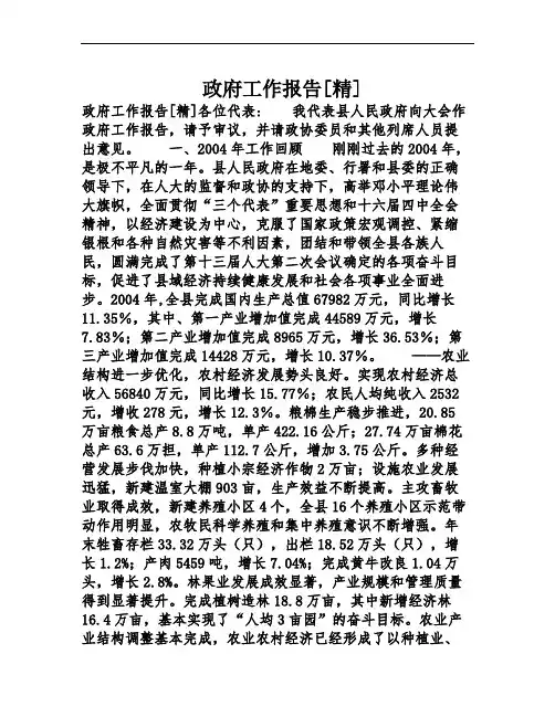 政府工作报告[精]