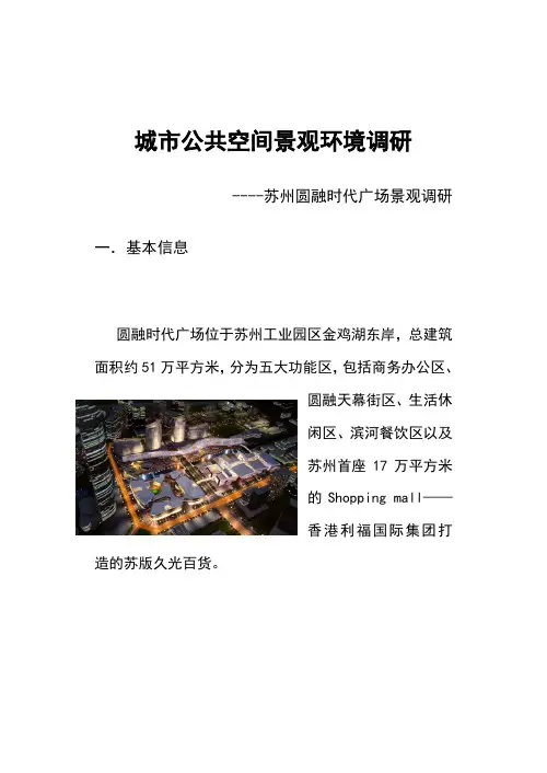 城市公共空间景观调研报告