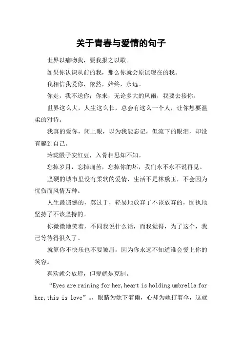 关于青春与爱情的句子_1