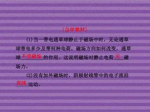 6.2磁场对运动电荷的作用课件(鲁科版选修3-1)