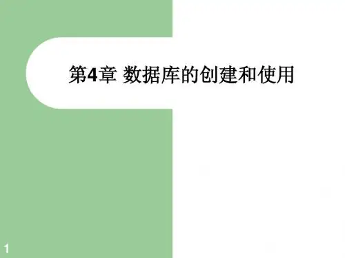 chap4 数据库的创建和使用