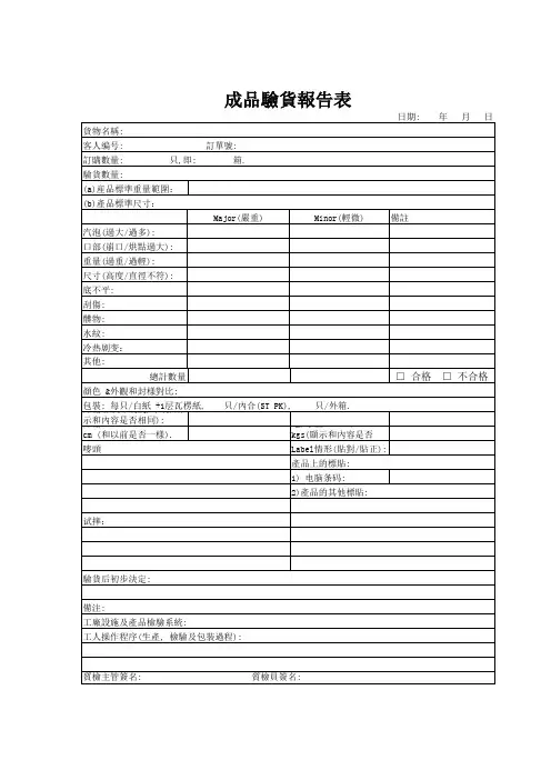 成品验货报告