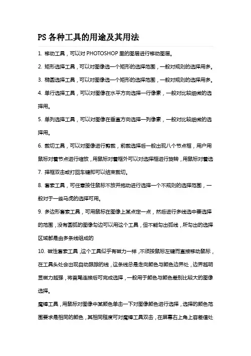 PS各个工具用法