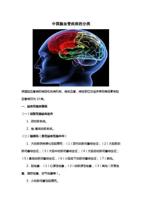 中国脑血管疾病的分类
