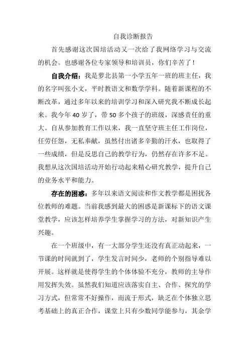 张小文自我诊断报告