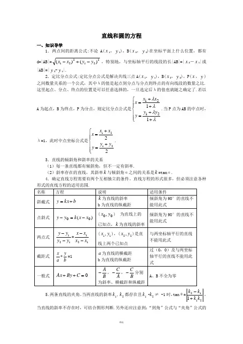 高中数学平面解析几何初步经典例题
