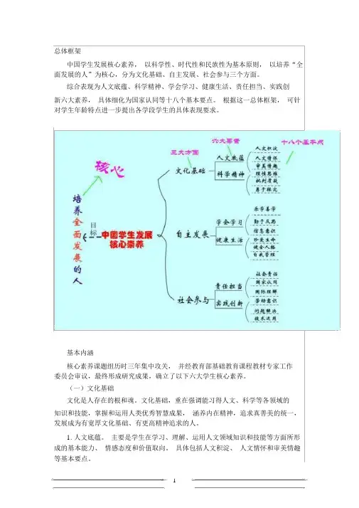 中国学生发展核心素养总体框架
