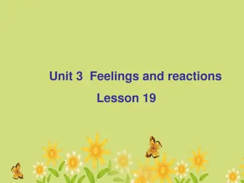 Unit 3 Feelings and reactions Lesson 19 课件2