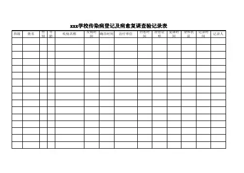 传染病学生病愈返校医学证明查验记录
