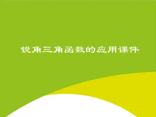 锐角三角函数的应用PPT(完整版)
