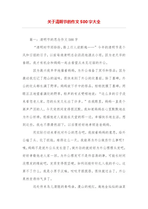 关于清明节的作文500字大全