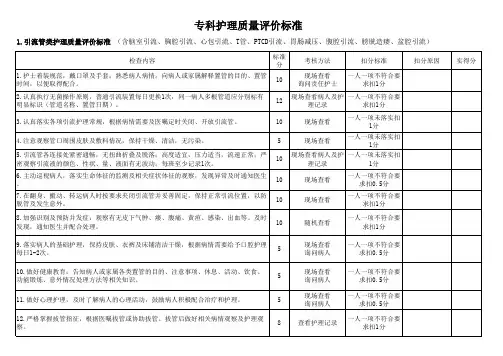 专科护理质量评价标准
