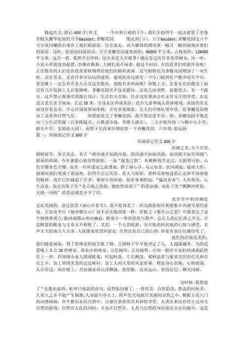 游记(600字)作文