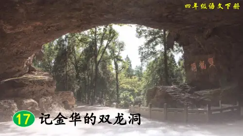 部编人教版四年级语文下册第17课《记金华的双龙洞》优秀PPT课件