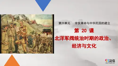 课件7：第20课 北洋军阀统治时期的政治、经济与文化
