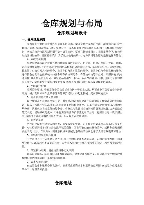 仓库规划与布局【范本模板】