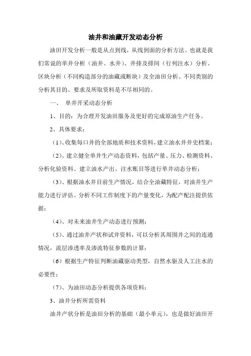油井和油藏开发动态分析