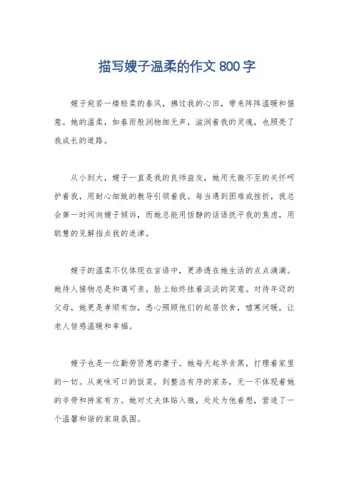 描写嫂子温柔的作文800字