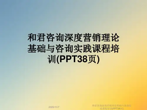 和君咨询深度营销理论基础与咨询实践课程培训(PPT38页)
