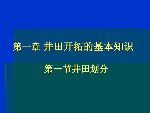 第一章_井田开拓的基本知识汇总