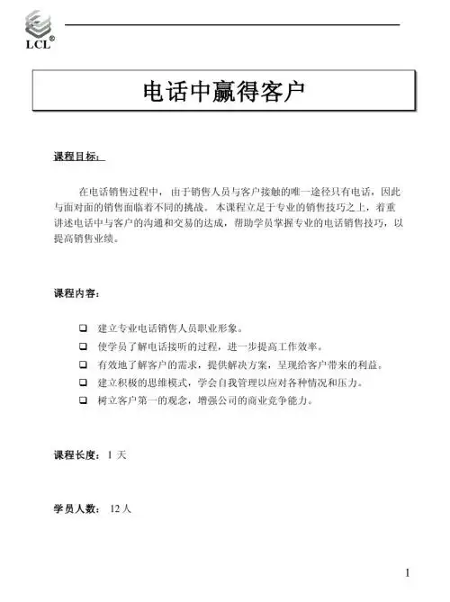 电话中赢得客户