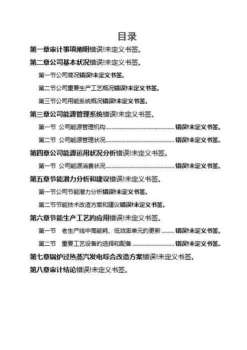 印染公司能源审计报告模板