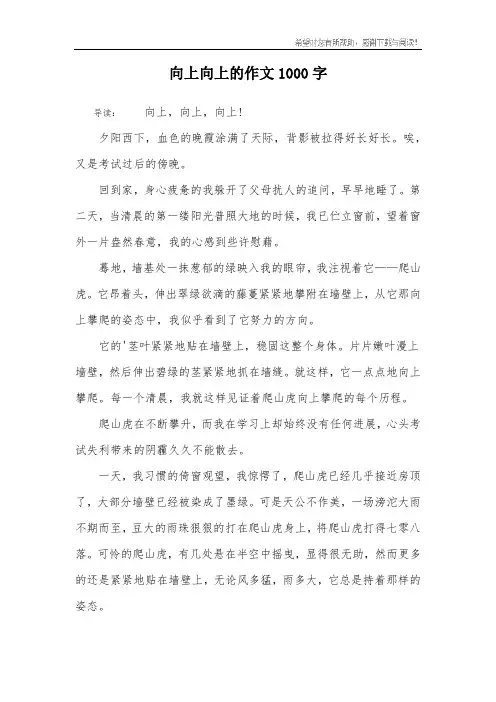 向上向上的作文1000字