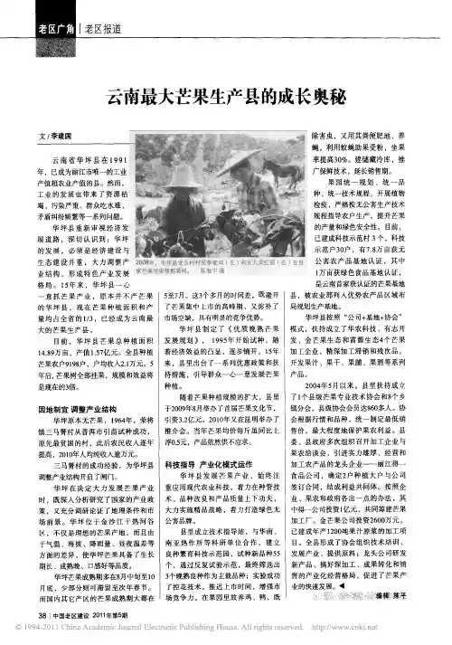云南最大芒果生产县的成长奥秘