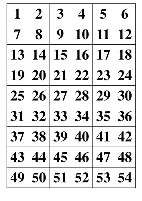 数字1-100