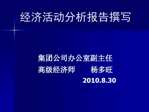 经济运行分析报告撰写