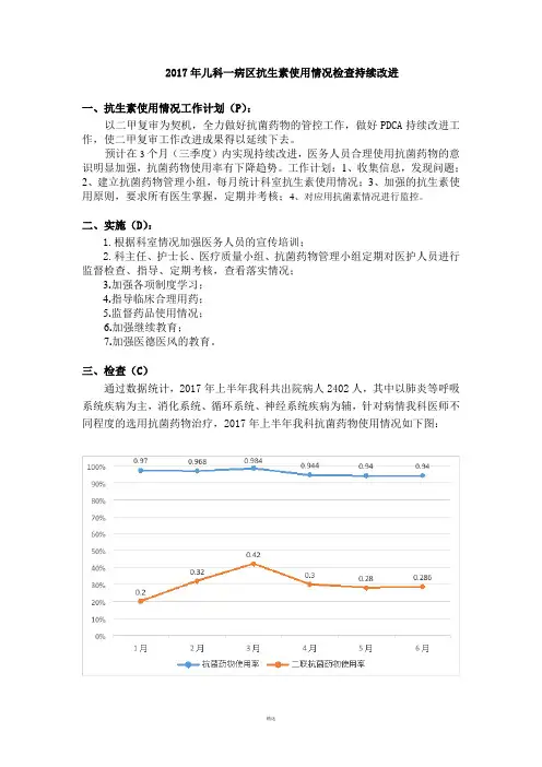 抗菌药物持续改进PDCA