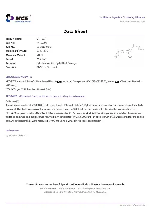 KPT-9274_DataSheet_MedChemExpress