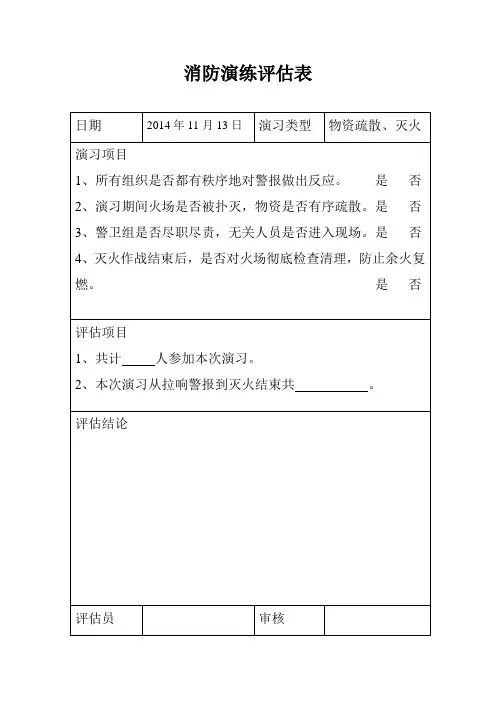 消防演练评估表