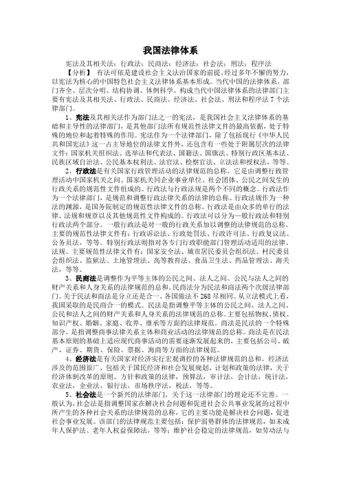 我国法律体系