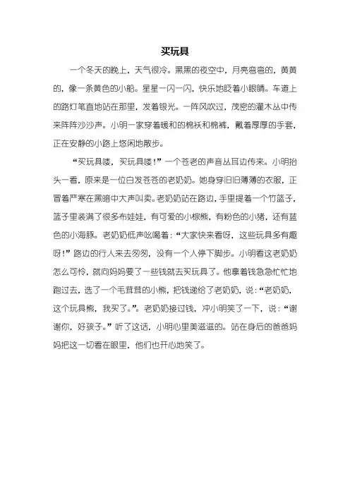 二年级作文：买玩具作文450字