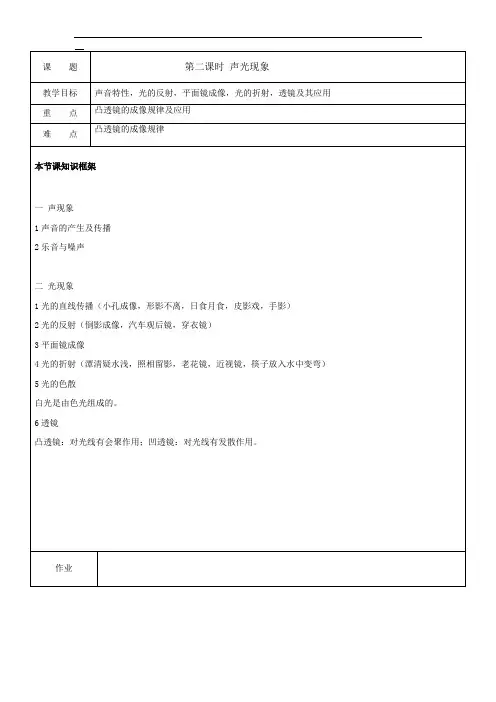 声光复习习题训练