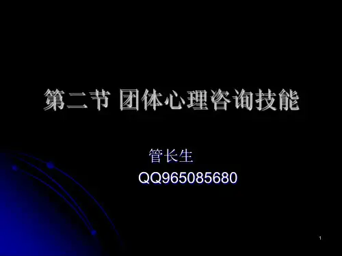 第二节 团体心理咨询技能