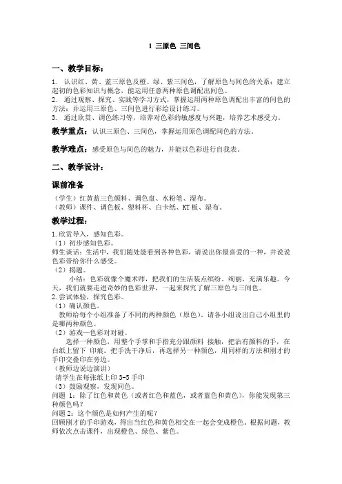 1 三原色 三间色