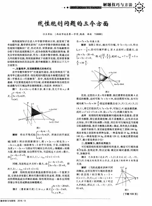 线性规划问题的三个方面