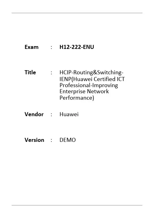 华为认证英文题库H12-222-enu