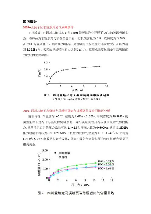 页岩气吸附解吸研究调研