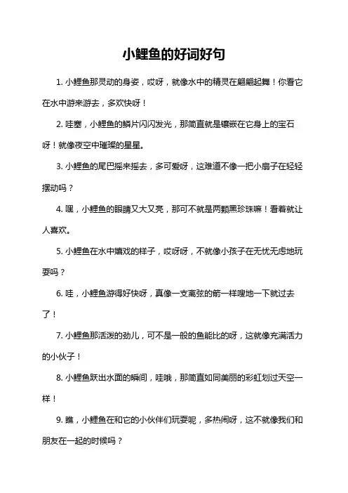 小鲤鱼的好词好句