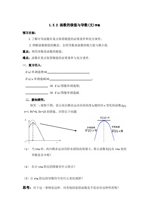 极值点与导数学案(最好的学案)